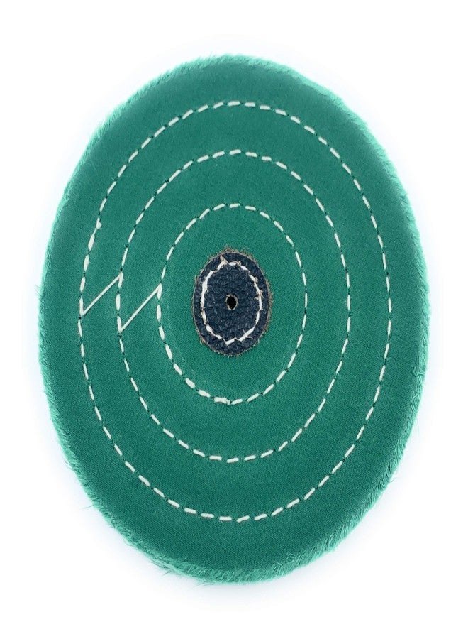 Aone Polishing Green Muslin Cloth Buff 6"x50 Folds 2pcs Stitched Buffing Wheel with Leather Hub to Polish & Buff Gold, Silver & Other Metals for Jewellery, Watchmaking, Hobby Craft for Bench Grinder - Image 3